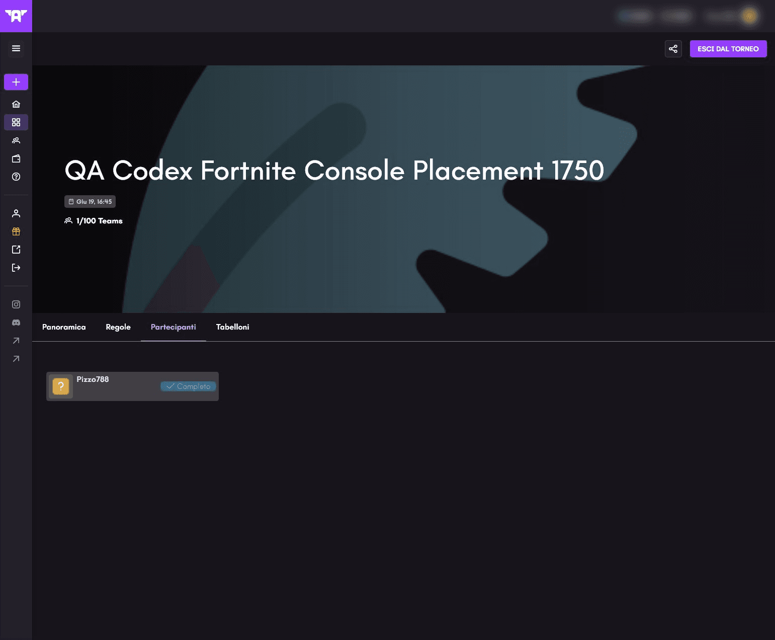 Partecipanti torneo